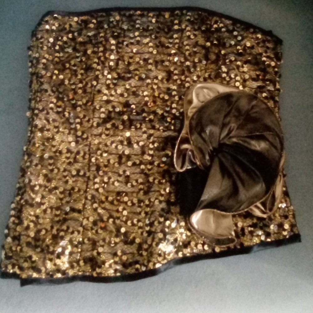 Vintage Sequin Gold Tube Top